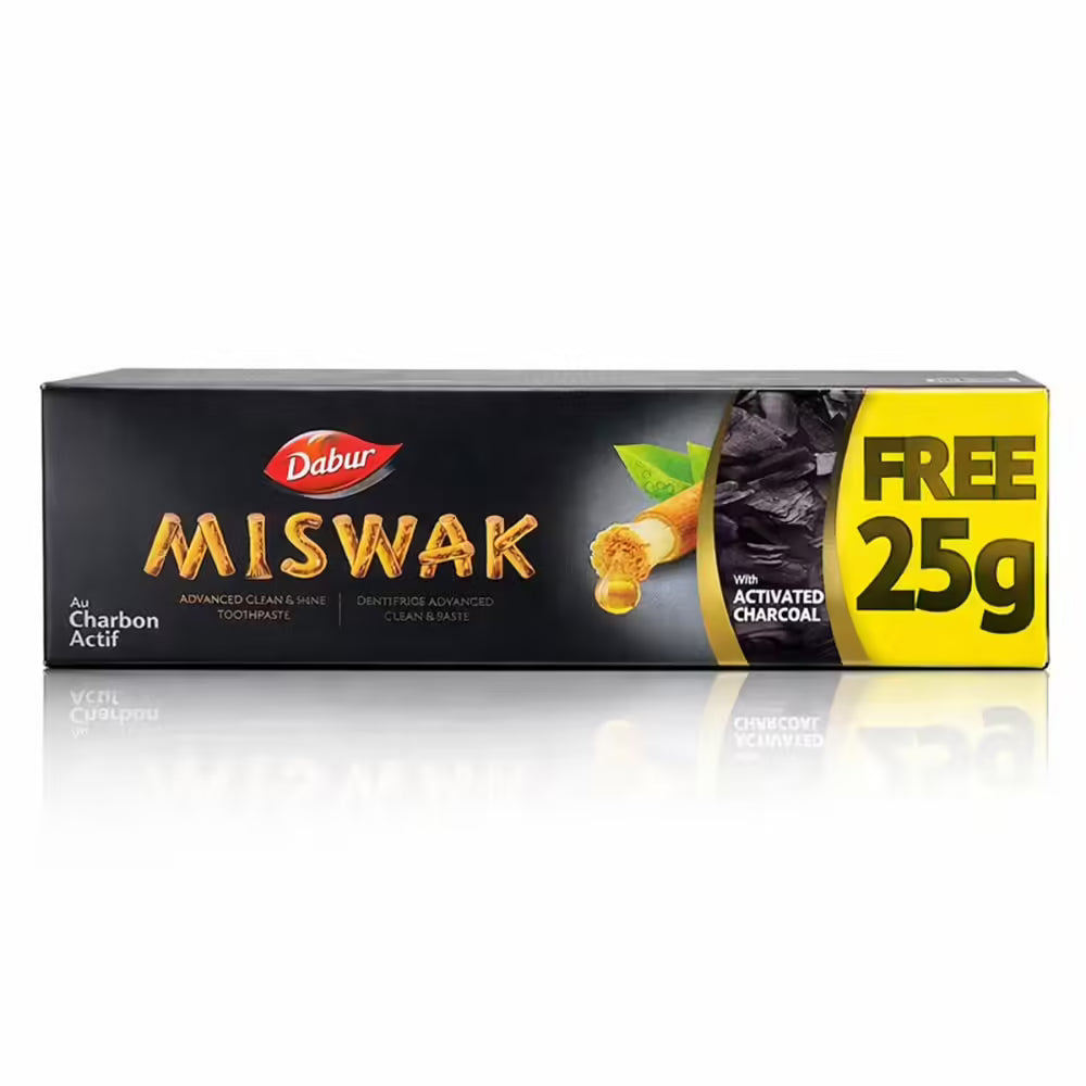 MISWAK TOOTHPASTE WITH ACTIVATED CHARCOAL | NATURAL CLEANING AND DENTAL PROTECTION | 75G