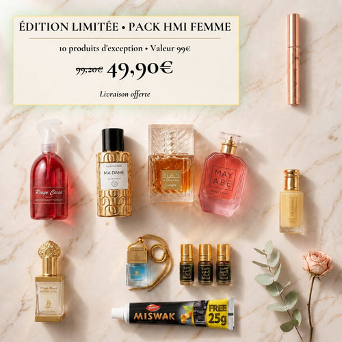 PACK HMI FEMME — 3 PARFUMS 50ML AU CHOIX + 7 CADEAUX OFFERTS | ÉDITION LIMITÉE