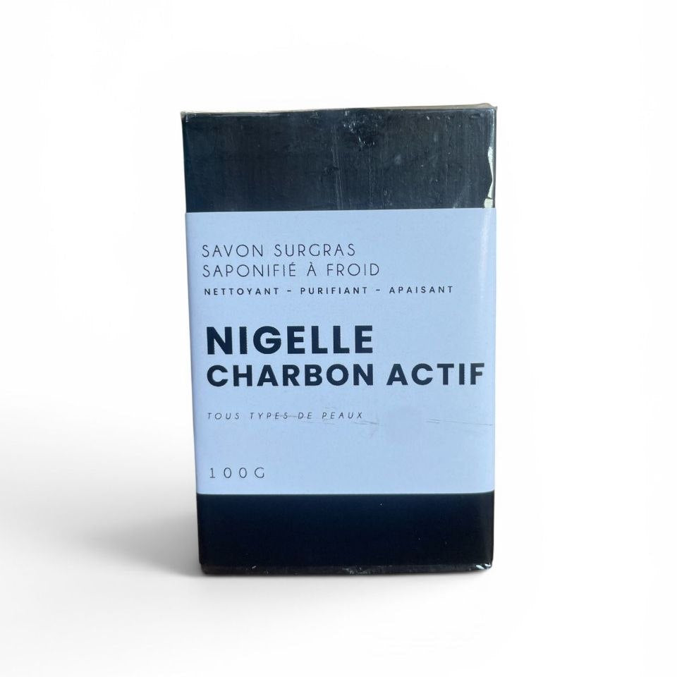 SAVON NIGELLE & CHARBON ACTIF – SURGRAS SAPONIFIÉ À FROID 100G