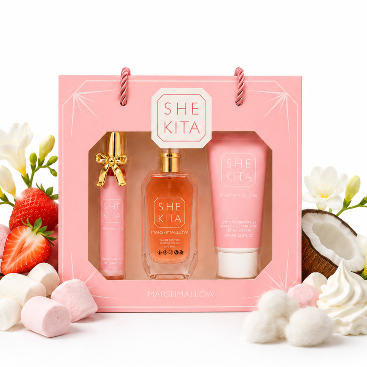 Coffret Parfum Femme SHE KITA Marshmallow – Eau de Parfum & Lotion Corps